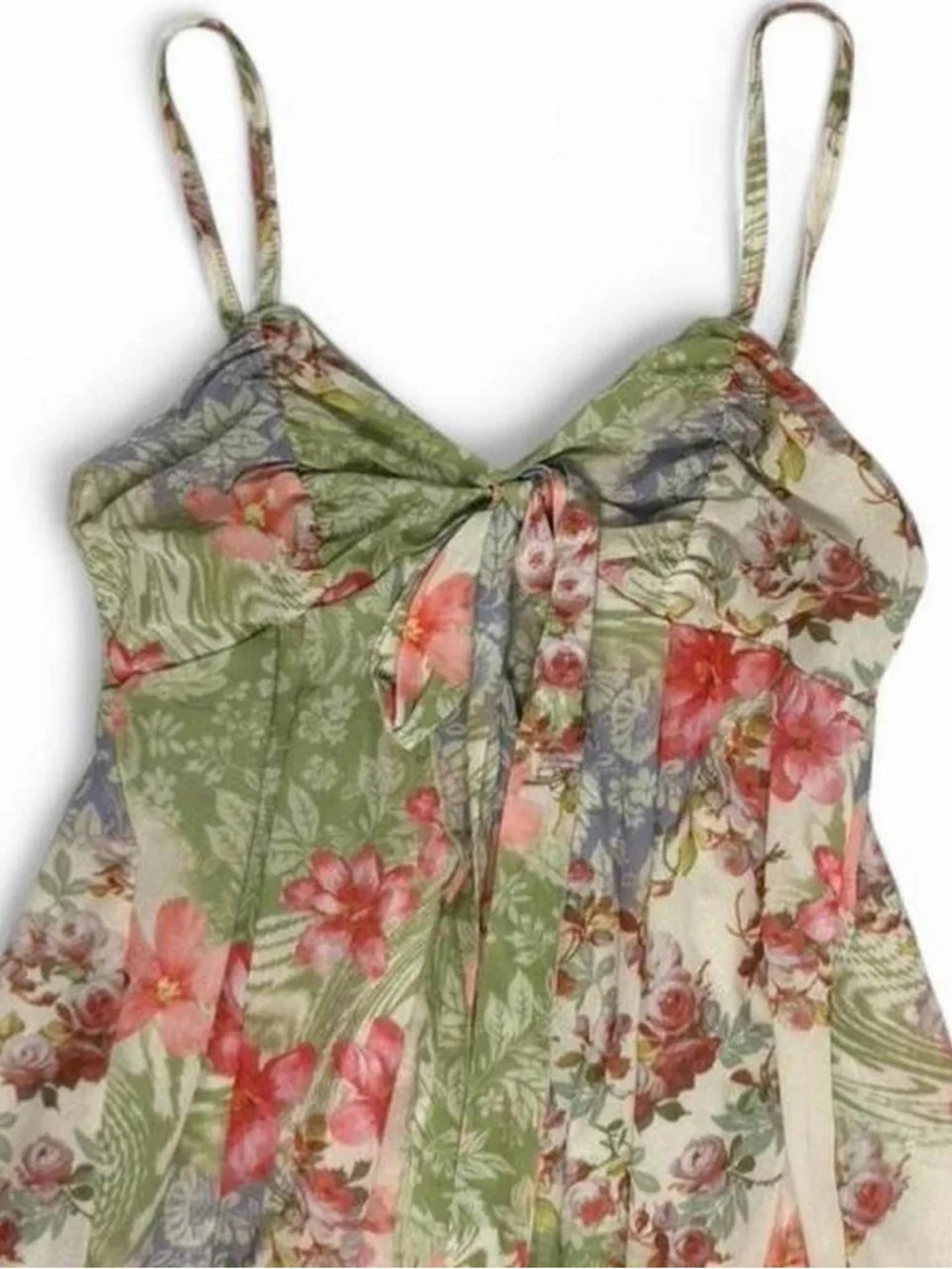 Floral Babydoll Cami Top XS Flowy Boho Cottagecore Fairycore Y2K Garden Festival - Picture 3 of 7